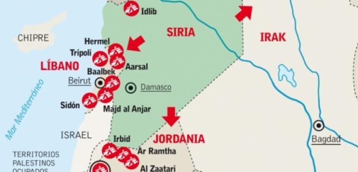 Mapa de proyectos de Médicos Sin Fronteras en SiriaMSF