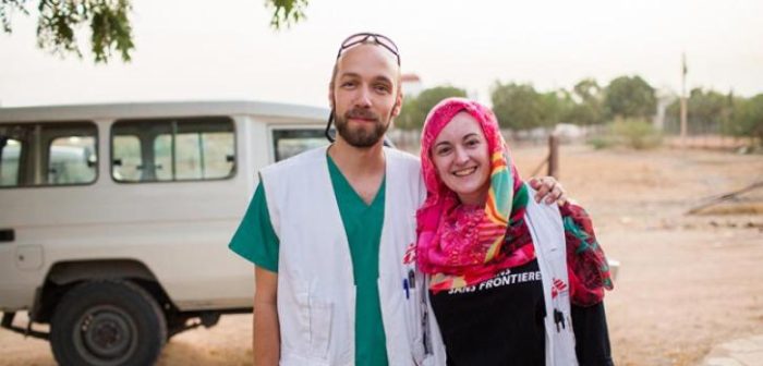 Michal y una de sus compañeras de equipo en Sudán.MSF