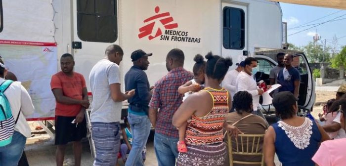 Brindamos atención humanitaria a personas en situación de movilidad en Nuevo Laredo, Piedras Negras, Ciudad Acuña, Reynosa y Matamoros, a través de clínicas móviles.MSF/Yesika Ocampo.
