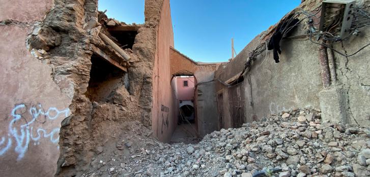 Vista general de los daños en la histórica ciudad de Marrakesh, tras el fuerte terremoto en Marruecos, 9 de septiembre de 2023. REUTERS/Abdelhak Balhaki.