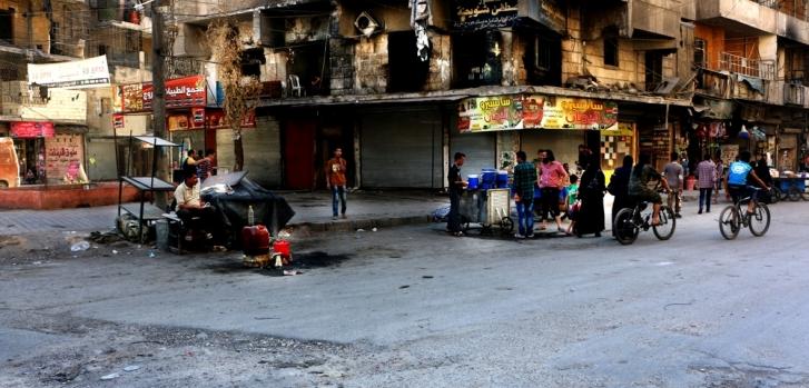 Inmediaciones del hospital M10, en el este de Alepo, bombardeado tres veces desde el 28 de septiembre. Foto del 5 de octubre. ©MSF/Ghaiz Yaqut al Murjan