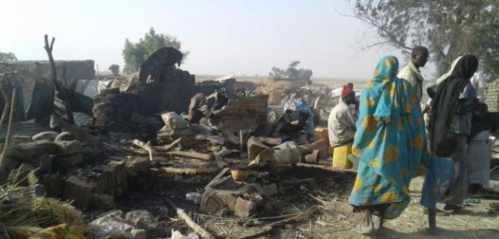 Campo de desplazados en Rann, Nigeria, tras el bombardeo ©MSF