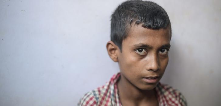 Mohammad Idriss, de 11 años, es paciente de la clínica Kutupalong en Cox's Bazar. ©Ikram N'gadi