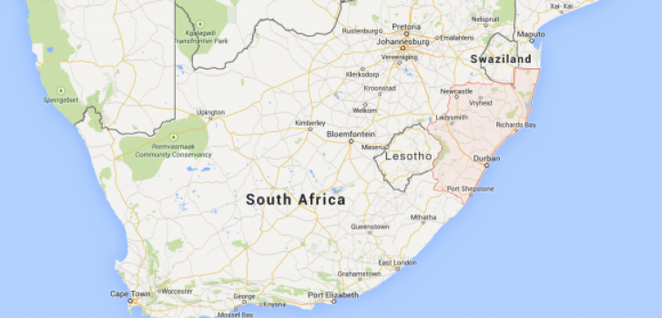 Mapa de la provincia Kwazulu-Natal de Suráfrica (subrayada) © GoogleGoogle
